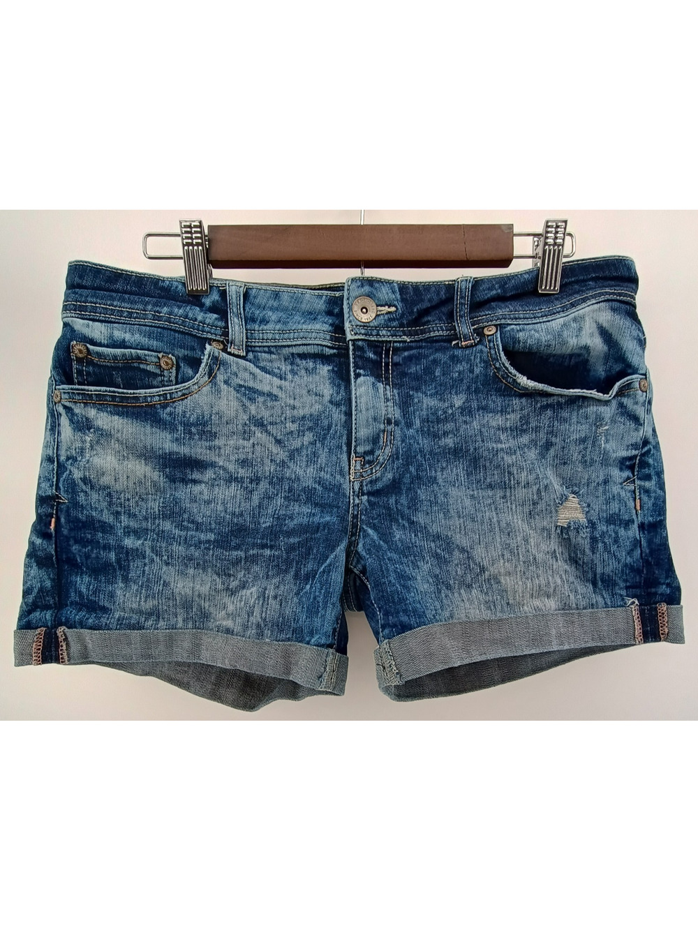 Aeropostale Mini Denim Shorts Womens Size 11 12 Stretch Rolled acid Wash